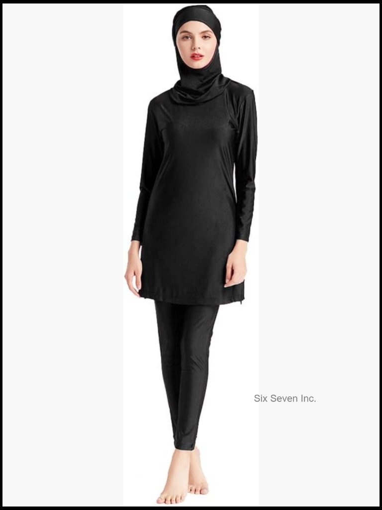 Long Sleeve Tankini Modest Swimsuit Set With Hijab Upf 50+